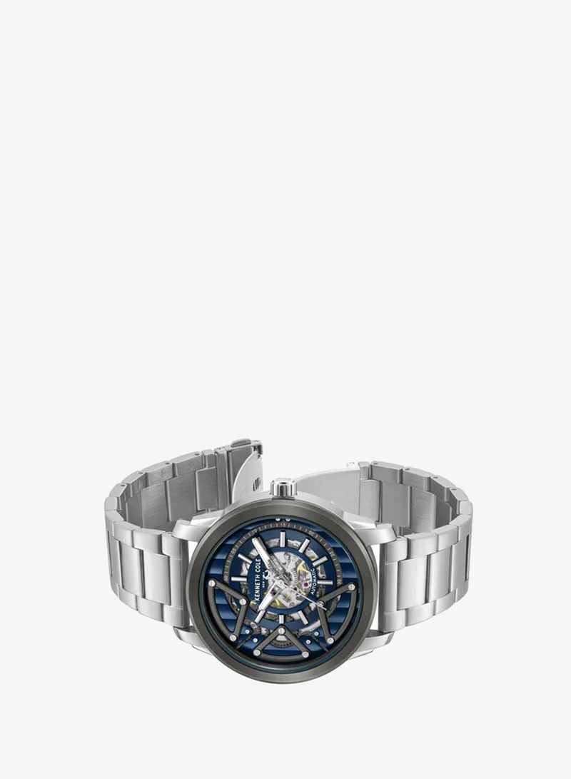 Kenneth Cole New York Skyscrapper Men's 44mm Automatic Watch with Blue Dial & Stainless Steel Bracelet