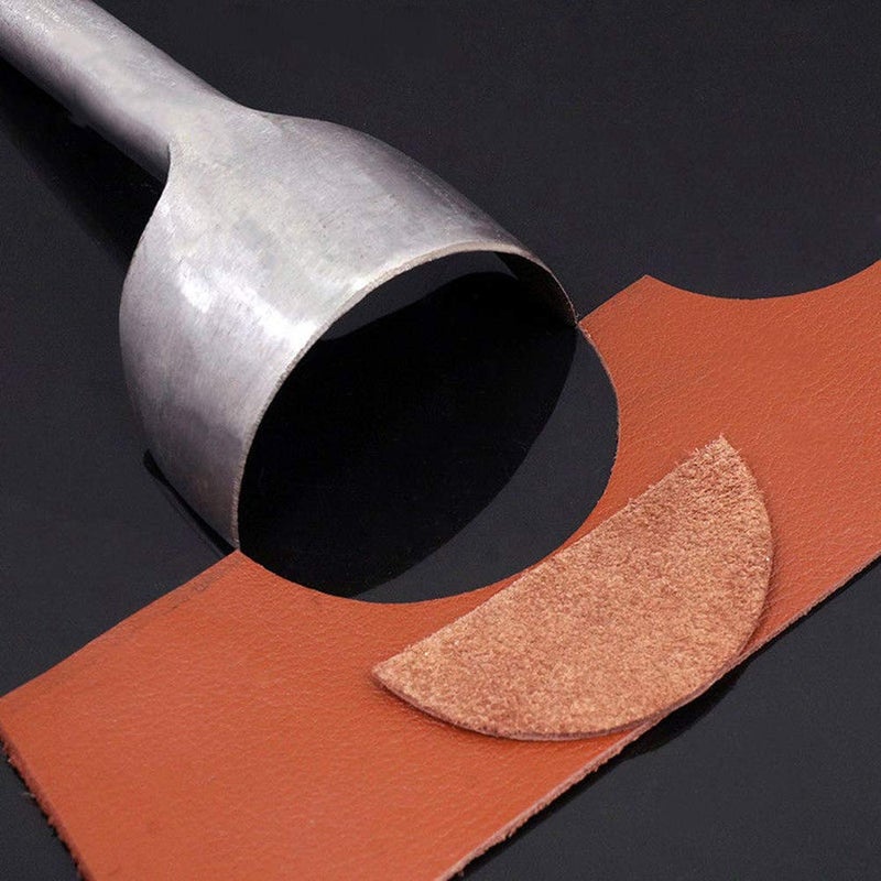 Odowalker 10 Pcs Half Round Leather Punches, Strap End Punches Leather Tools Arc-Shaped Craft Half-Round Cutter Punch for Crafting Strap Belt Wallet and Bag End DIY Handwork 5-50mm - Image 5