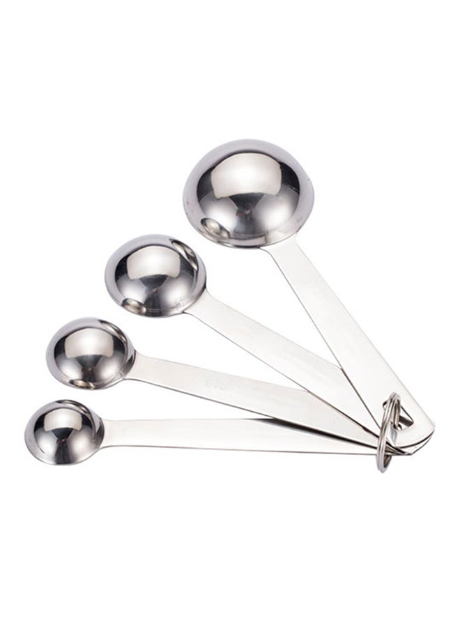 ماي لايف أونيت طقم ملاعق قياس من الإستانلس ستيل من 4 قطع فضي 5.11بوصة - Image 2