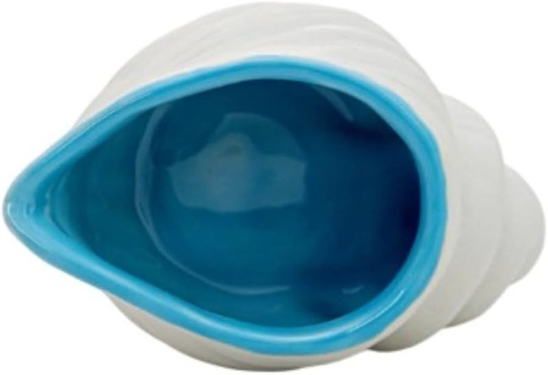 منفضة سجائر من الخزف الأزرق والأبيض على شكل صدفة كبيرة ذات زوايا حادة لتزيين غرفة المعيشة الفاخرة للهواة - Image 1