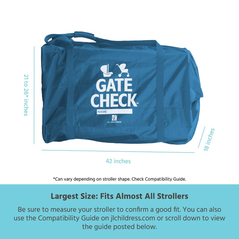 J.L. Childress Gate Check Bag for Car Seats & Strollers - Travel Bag for Airplane, Fits Most Baby & Infant Car Seats, Most Single & Double Strollers, Airport Accessories for Gate Check - Deluxe, Blue - Image 5