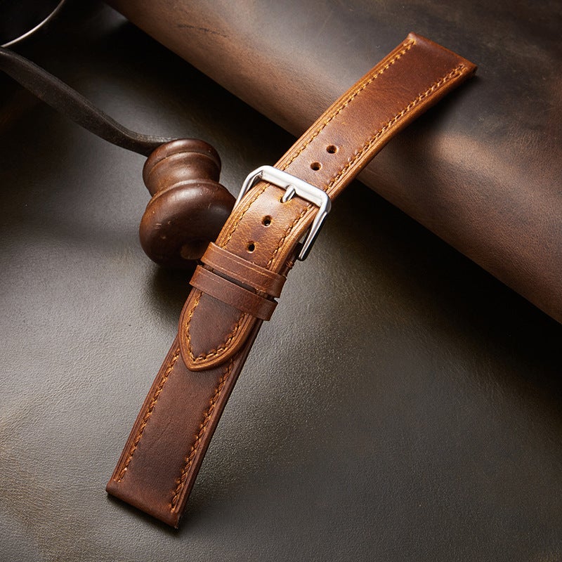 Luxury Italian Genuine Leather Watch Strap 18-22mm Light brown