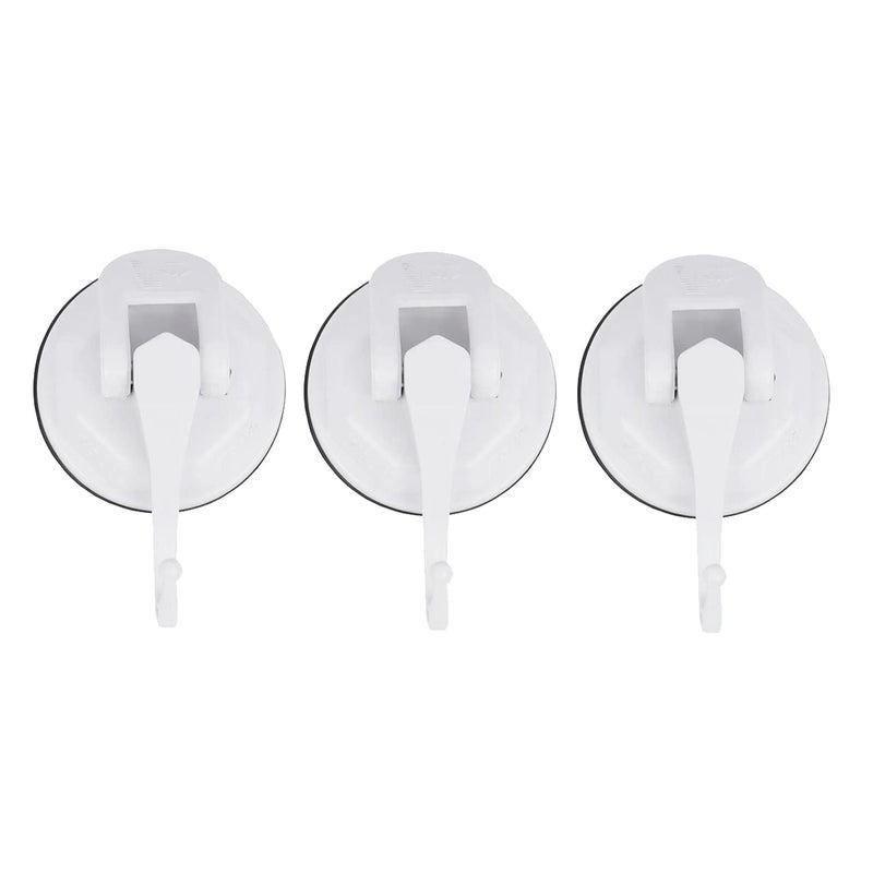 Vacc Fast Acrylic Heavy Duty Vacuum Based Suction Hooks Big Size Wall Hook Hanger and Holder Specialized for Kitchen Bathroom Restroom Organization Pack of 3 White - Image 1