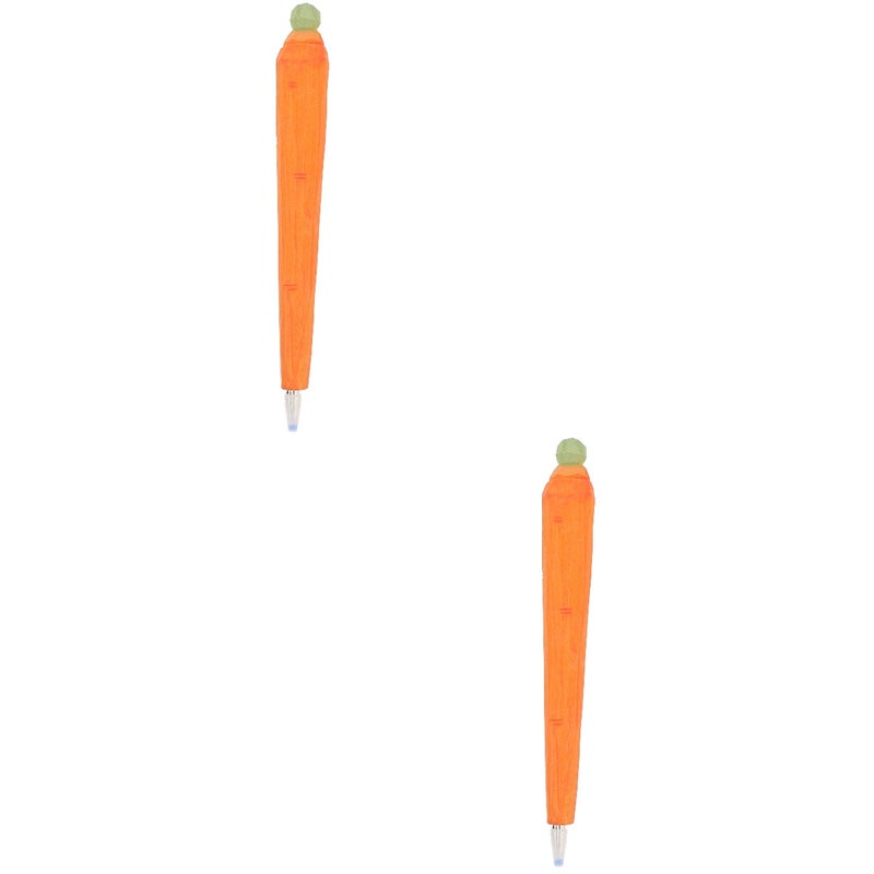 2pcs Gel Pen Carrot Pen Signature Pen Stationery Supply Cartoon Pen Carrot Shape Pen - Image 1