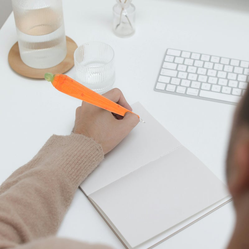 2pcs Gel Pen Carrot Pen Signature Pen Stationery Supply Cartoon Pen Carrot Shape Pen - Image 3