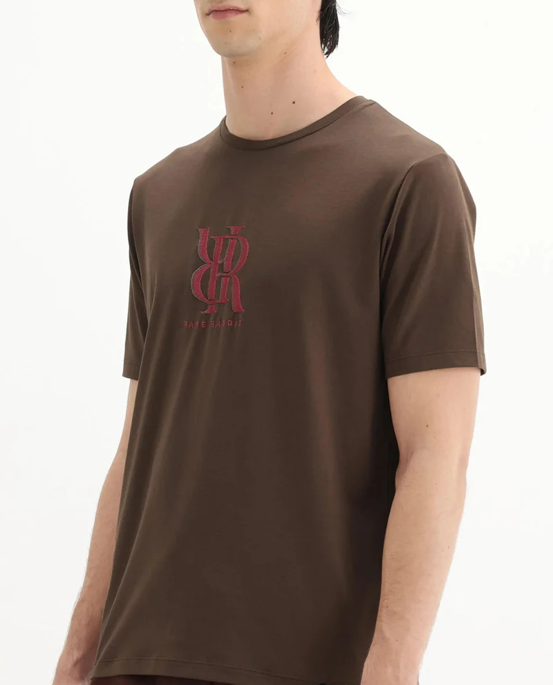 Rare Rabbit Men's Regular Fit Graphic Print T-Shirt