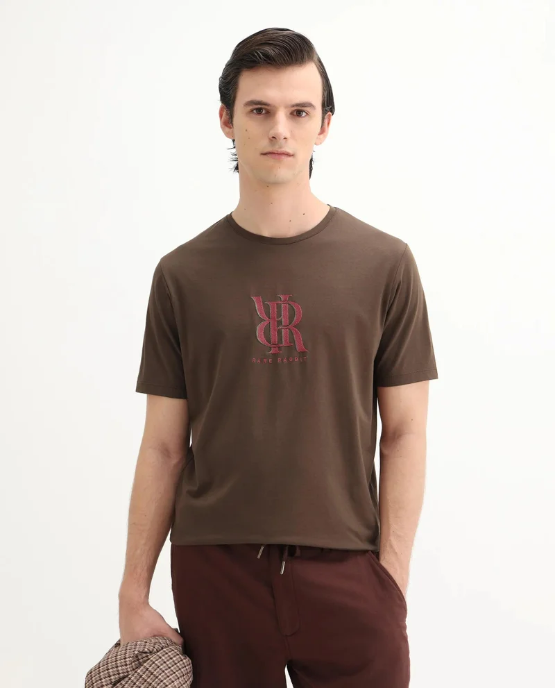 Rare Rabbit Men's Regular Fit Graphic Print T-Shirt