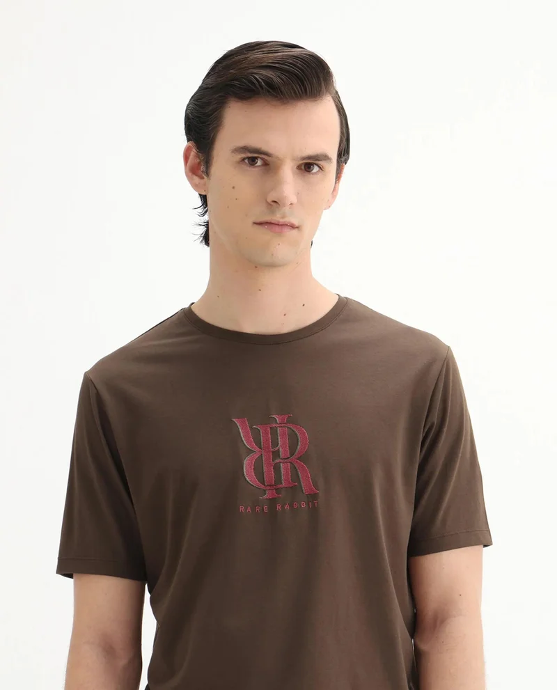 Rare Rabbit Men's Regular Fit Graphic Print T-Shirt