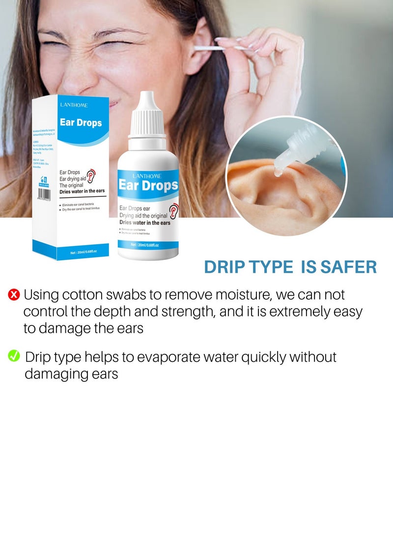 Lanthome Swimmer's Ear Drops 20ml,All-Natural Water Remover for Swimmer's Ear, Prevent Infections,Dry Ears,Safe Treatment for Kids and Adults,Relieves Ear Irritation and Trapped Water for Ear Protection - Image 3