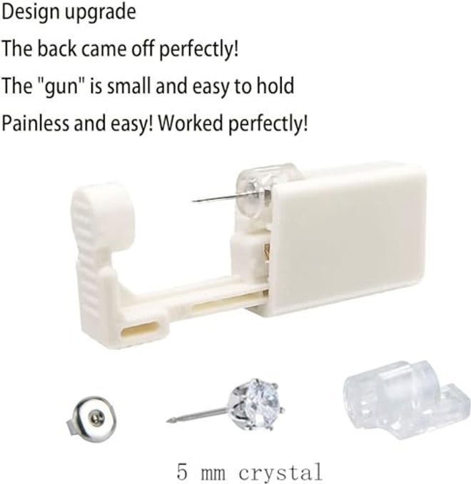 Self-drilling ear piercing gun, Linji sterile ear piercing kit for single use, non-mercury ear piercing tool, mercury-free ear piercing tool with earring backings (6 pieces) - Image 4