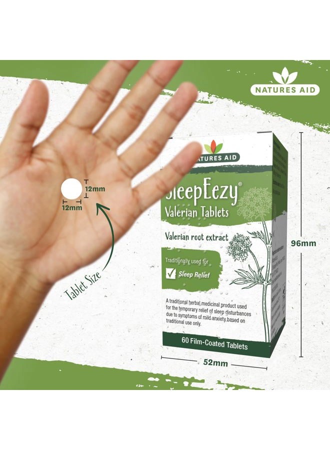 Natures Aid SleepEezy Valerian Root Tablets, Relief of Sleep disturbances, Vegan 60 Tablets - Image 3