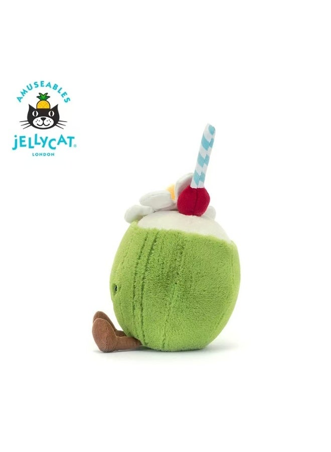 جيليكات بريطانيا Jellycat متعة أروبا جوز الهند لعب القش لتهدئة الدمية الدمية هدية السنة الجديدة - Image 3