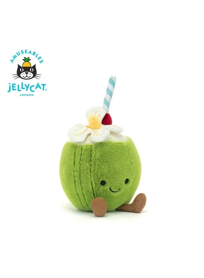جيليكات بريطانيا Jellycat متعة أروبا جوز الهند لعب القش لتهدئة الدمية الدمية هدية السنة الجديدة - Image 2
