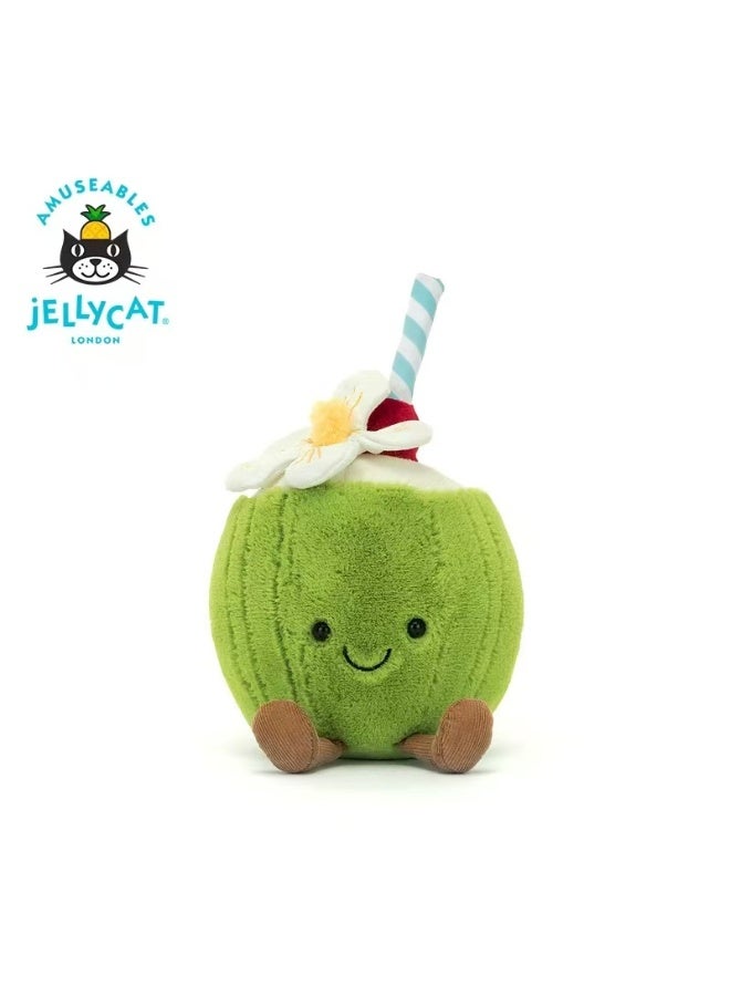جيليكات بريطانيا Jellycat متعة أروبا جوز الهند لعب القش لتهدئة الدمية الدمية هدية السنة الجديدة - Image 1