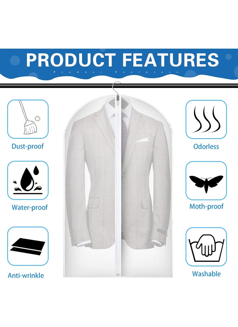 Sratte 50 Pcs 32 48 55 Clear Garment Bag for Hanging Clothes Covers Lightweight Suit Bags Bulk with Zipper for Dress Jacket Coat Uniform Shirt Closet Travel Storage Dust Prevention  - Image 4
