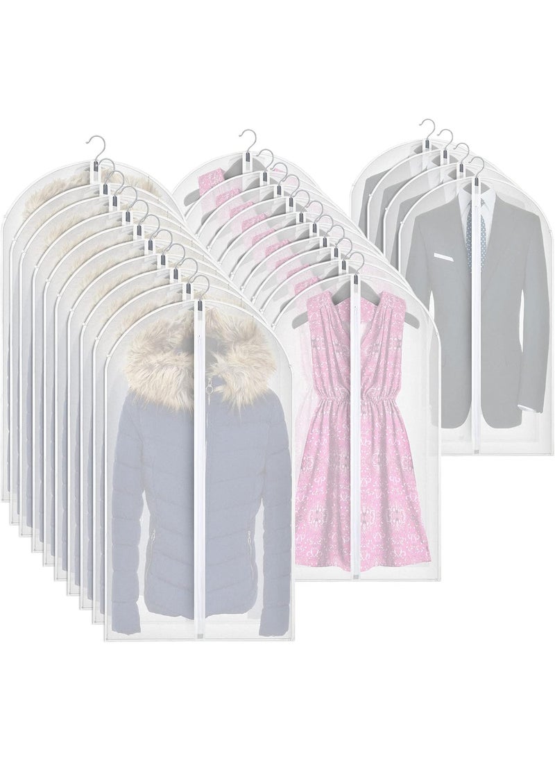 Sratte 50 Pcs 32 48 55 Clear Garment Bag for Hanging Clothes Covers Lightweight Suit Bags Bulk with Zipper for Dress Jacket Coat Uniform Shirt Closet Travel Storage Dust Prevention  - Image 1