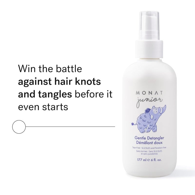 monat Junior™ Gentle Detangler - Safe and tear free Hair Detangler Spray for children. All Natural Tear-free, Sulfate & Paraben-free- Net Wt. 177 ml e / 6 fl. Oz. - Image 2