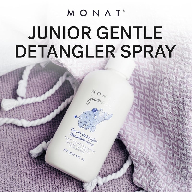 monat Junior™ Gentle Detangler - Safe and tear free Hair Detangler Spray for children. All Natural Tear-free, Sulfate & Paraben-free- Net Wt. 177 ml e / 6 fl. Oz. - Image 4