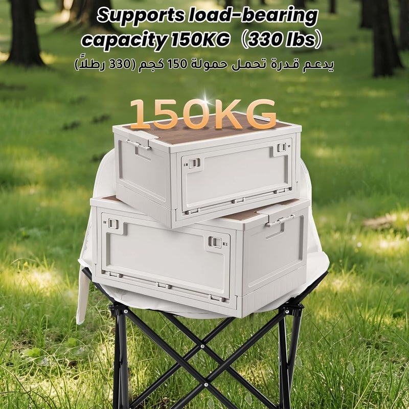 EDUTREE Folding Camping Chair – Lightweight & Portable Camping Chair with Padded Seat, Carry Bag, Side Pocket, Heavy Duty Support up to 150KG, ldeal for Outdoor, Beach, Picnic, Travel (White) - Image 4