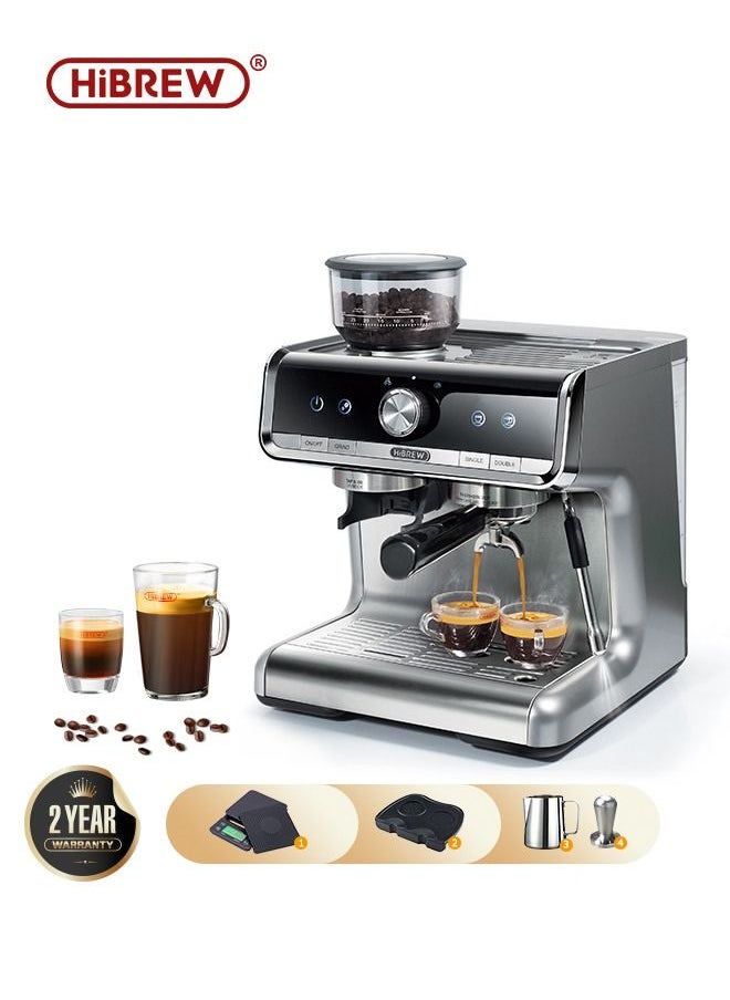 HiBREW Barista Pro  Bean to Espresso,Cafetera Commercial Level Coffee Machine with Full Kit for Cafe Hotel Restaurant H7 