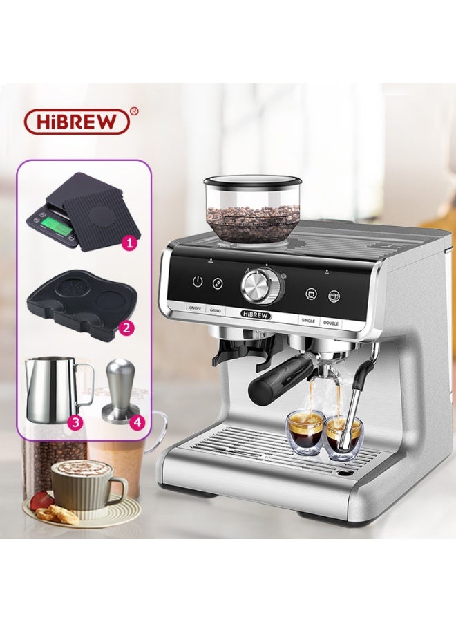 هيبرو ماكينة قهوة إسبريسو نصف أوتوماتيكية من HiBREW، احترافية لتحضير الإسبريسو من حبوب البن، ماكينة قهوة تجارية عالية الجودة مع مجموعة كاملة للمقاهي والفنادق والمطاعم H7 - Image 1