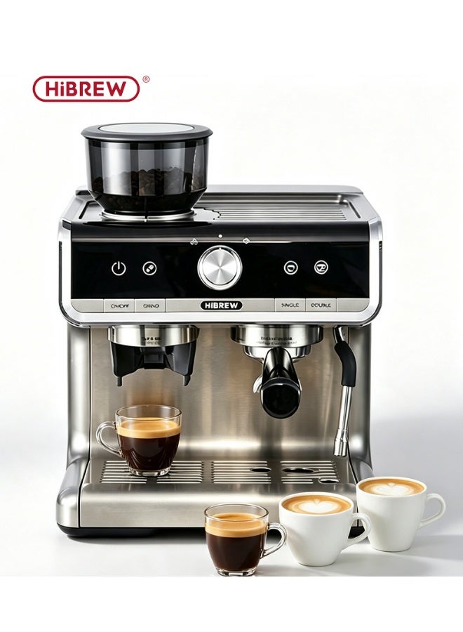 هيبرو ماكينة قهوة إسبريسو نصف أوتوماتيكية من HiBREW، احترافية لتحضير الإسبريسو من حبوب البن، ماكينة قهوة تجارية عالية الجودة مع مجموعة كاملة للمقاهي والفنادق والمطاعم H7 - Image 1