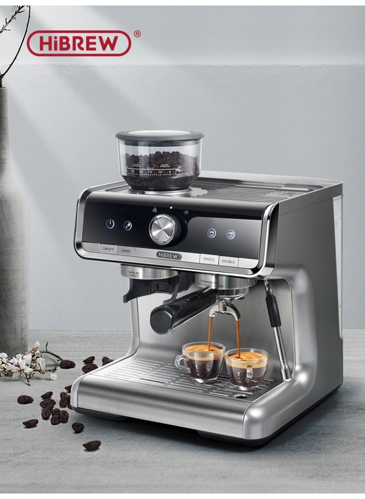 HiBREW Semi-automatic Espresso Coffee , Barista Pro Bean to Espresso,Cafetera Commercial Level Coffee Machine with Full Kit for Cafe Hotel Restaurant H7 - Image 1