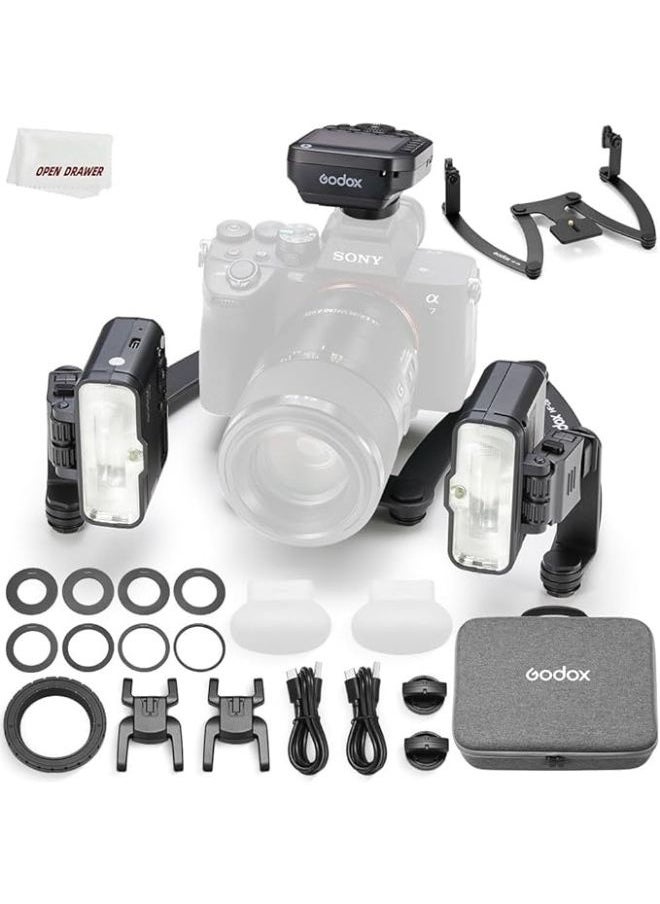 Godox - Godox MF12-DK1 Macro Flash Kit – 2.4GHz Wireless TTL Lighting with Dentist Mode, Built-in Lithium Battery, MF-DB Stand & XProIIS Trigger – Compatible with Sony - Image 1