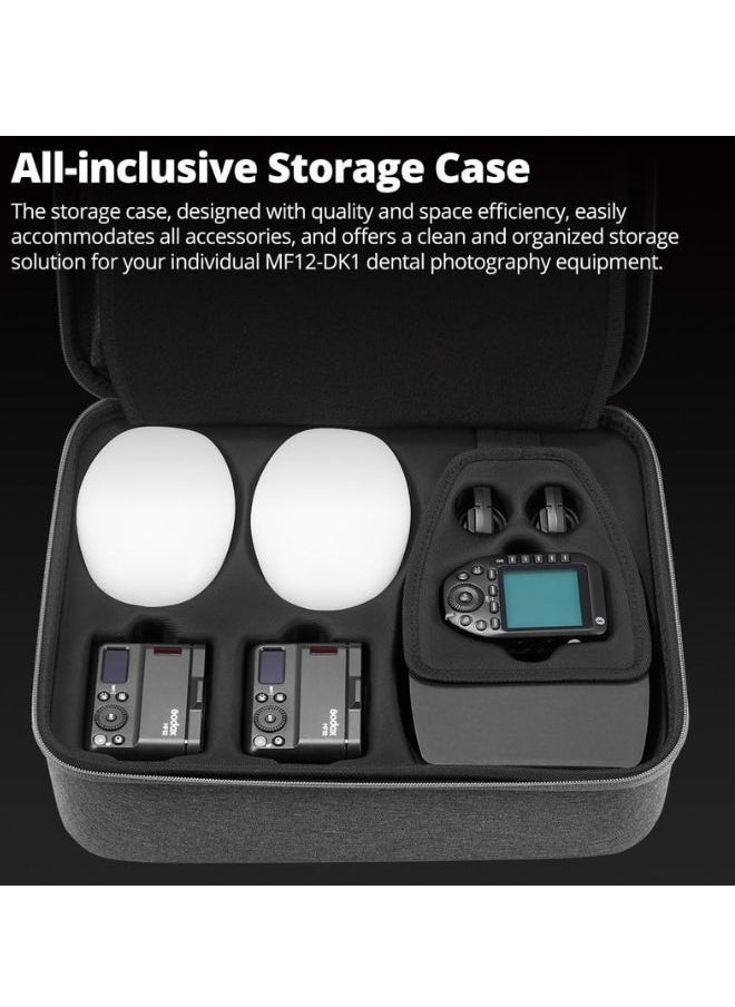 Godox - Godox MF12-DK1 Macro Flash Kit – 2.4GHz Wireless TTL Lighting with Dentist Mode, Built-in Lithium Battery, MF-DB Stand & XProIIS Trigger – Compatible with Sony - Image 1