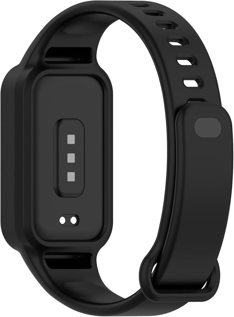 أربطة معصم قابلة للتعديل من ، متوافقة مع Xiaomi Smart Band 9 Active وRedmi Smart Band 3، مصنوعة من سيليكون ناعم، مزودة بملحقات ساعة سهلة الاستخدام (لون أسود) - Image 2