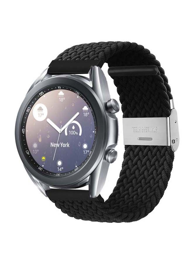 NIBEMINENT Adjustable Braided Solo Loop Band For Samsung Galaxy Watch3 Black - Image 2