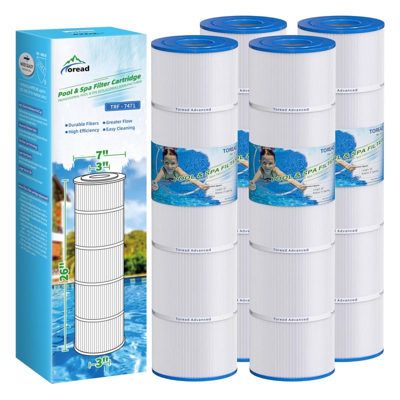 TOREAD CCP420 Pool Filter Replaces Pentair Clean and Clear Plus 420, PCC105-PAK4, Ultral-A6, Unicel C-7471, R173576, Filbur FC-1977, 817-0106, 178584, 570-0425, 4X105 sq. ft. Cartridge, L x OD: 26"x7" - Image 1