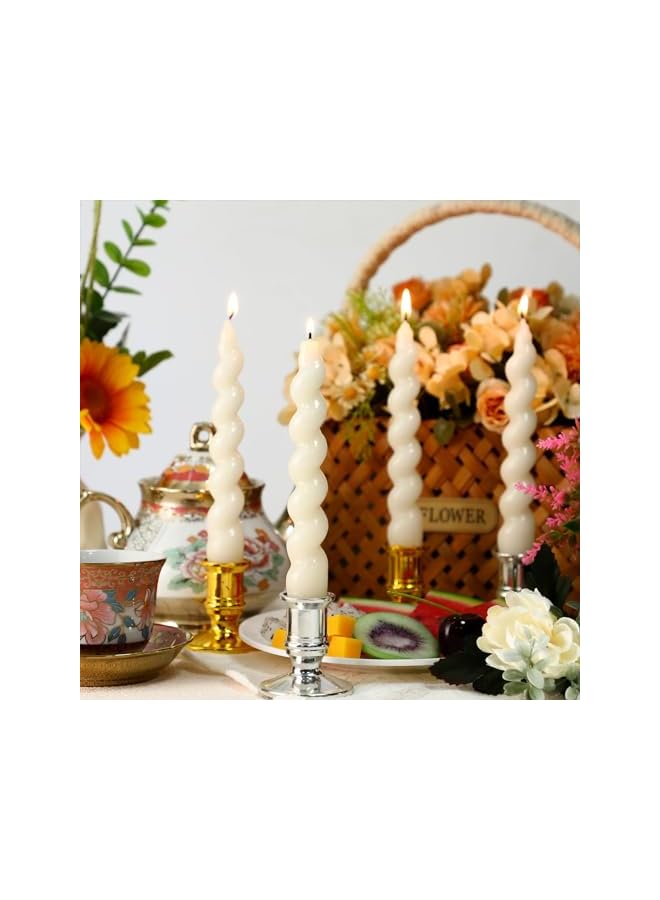 The Bros 4 قطع شموع طويلة حلزونية مصنوعة يدويًا، شموع ملتوية، شموع عيد الميلاد، شموع غير معطرة، شموع عشاء لحفلات الزفاف، عيد الميلاد، هدايا أعياد الميلاد، DY01199-OYJL - Image 4