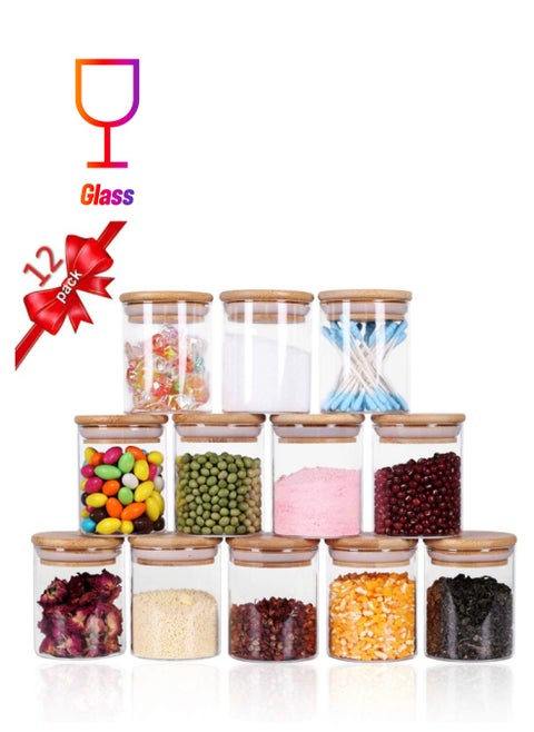 6oz 12 Piece Small Food Storage Containers for Home Kitchen Tea  Herbs Sugar  Salt, Coffee  Flour Herbs, Grains