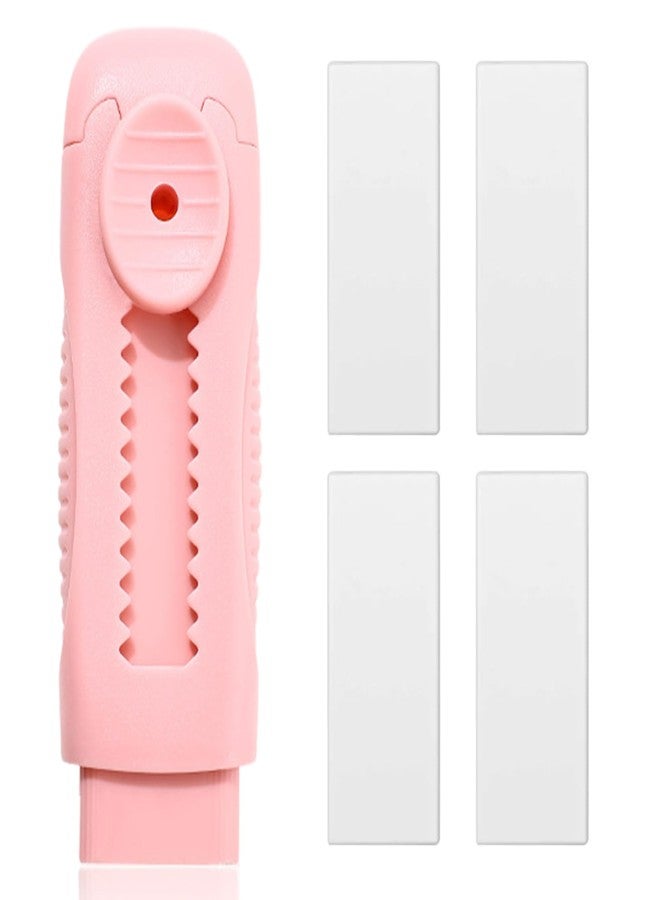 IVICOO Pink and White Erasers for Pencils - Refillable Push-Pull Eraser Set with 4 Extra Refills - Image 1