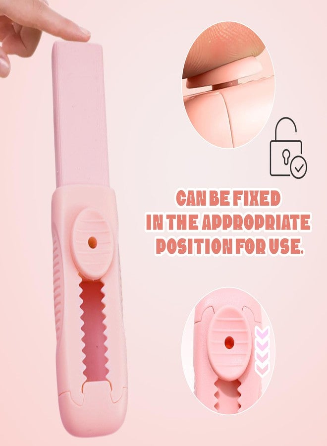 IVICOO Pink and White Erasers for Pencils - Refillable Push-Pull Eraser Set with 4 Extra Refills - Image 4