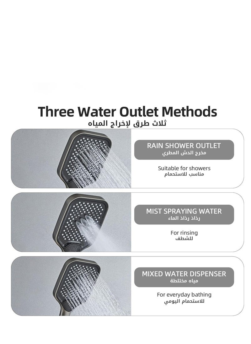 Generic - Shower System, 4 Ways Piano Keys Shower Faucet Set, with 12" Rainfall Shower Head, 3 Function Handheld Shower, Tub Spout, Bidet Sprayer, Adjustable Water Outlet Modes and Hot & Cold Water, Gray - Image 1