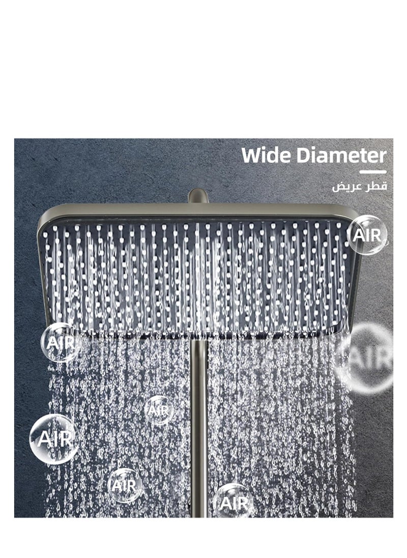 Generic - Shower System, 4 Ways Piano Keys Shower Faucet Set, with 12" Rainfall Shower Head, 3 Function Handheld Shower, Tub Spout, Bidet Sprayer, Adjustable Water Outlet Modes and Hot & Cold Water, Gray - Image 1