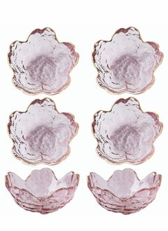 Y&D Crystal Dessert Bowl, Cherry Blossom Pattern Sauce Dishes Plates Serving Saucers Bowl for Sushi Appetizer Snack Dinnerware Set  - Image 1
