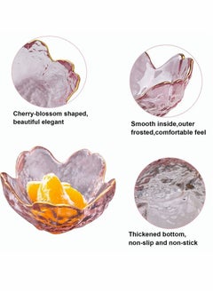 Y&D Crystal Dessert Bowl, Cherry Blossom Pattern Sauce Dishes Plates Serving Saucers Bowl for Sushi Appetizer Snack Dinnerware Set  - Image 4