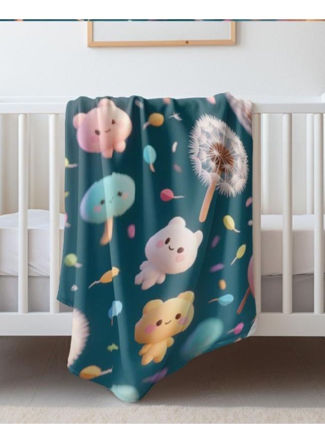 عام بطانية رقيقة من الفانيلا الكرتونية للأطفال والرضع (دافئة ومريحة، ومناسبة للنوم والألعاب) 70 سم * 100 سم - Image 1