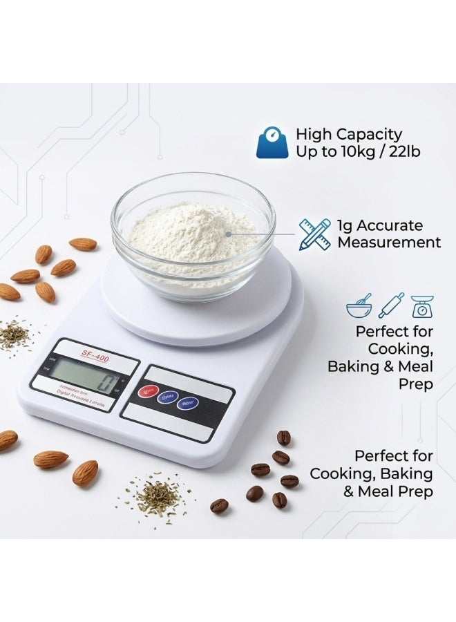 Digital Kitchen Food Scale 10kg – High Precision Electronic Cooking Scale with LCD Display, Tare Function & Large Weighing Platform for Baking, Cooking, Diet Portion Control & Food Measurement - Image 2
