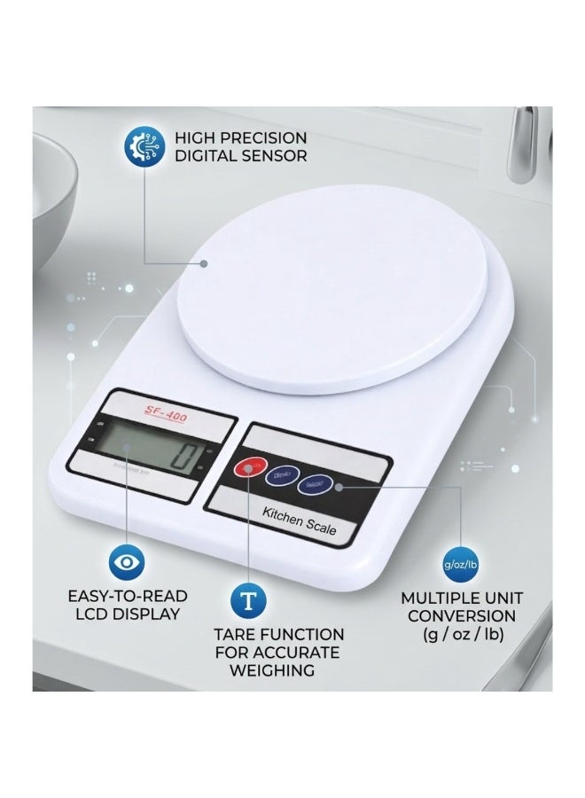 Digital Kitchen Food Scale 10kg – High Precision Electronic Cooking Scale with LCD Display, Tare Function & Large Weighing Platform for Baking, Cooking, Diet Portion Control & Food Measurement - Image 3