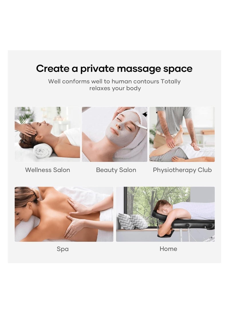 brunson Portable Massage Bed Foldable Massage Tables with Pillow SPA Bed with Stainless Steel Frame 2 Fold Black for SPA Salon Tattoo Massage Therapeutic Treatment Massage Table Adjustable Table 180cm Long 70cm Wide 2 Fold PU Portable Salon Massage Bed  - Image 2