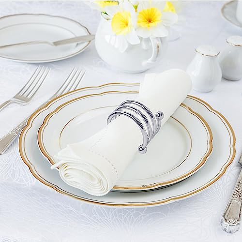ANJUU Metal Spiral Napkin Rings Round Serviette Holder Buckles Napkin Rings for Dinner, Holiday Parties, Family Gatherings, Dinner Party, Table Decorations, Set of 6 (Silver) - Image 5