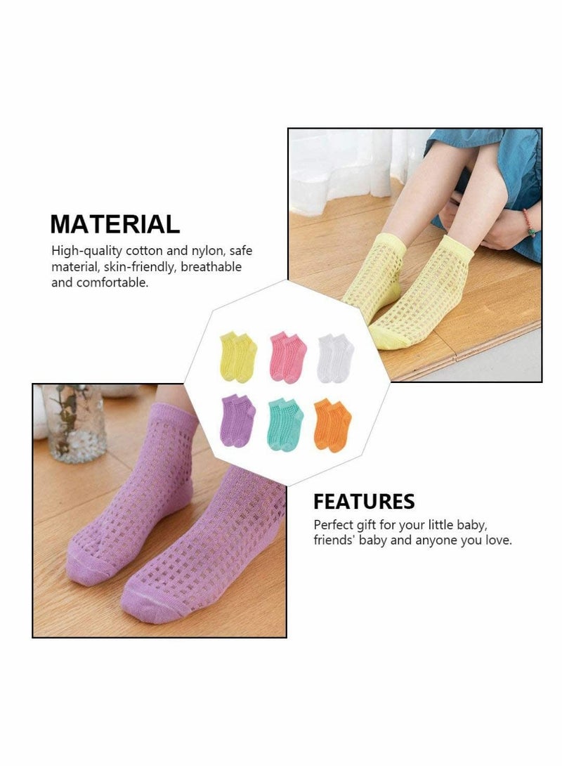 KASTWAVE 6 Pairs Socks Summer Baby Socks Kid Socks Children with Non Skid Soles Comfortable Cotton Sock for Kids Baby Boys Girls - Image 3