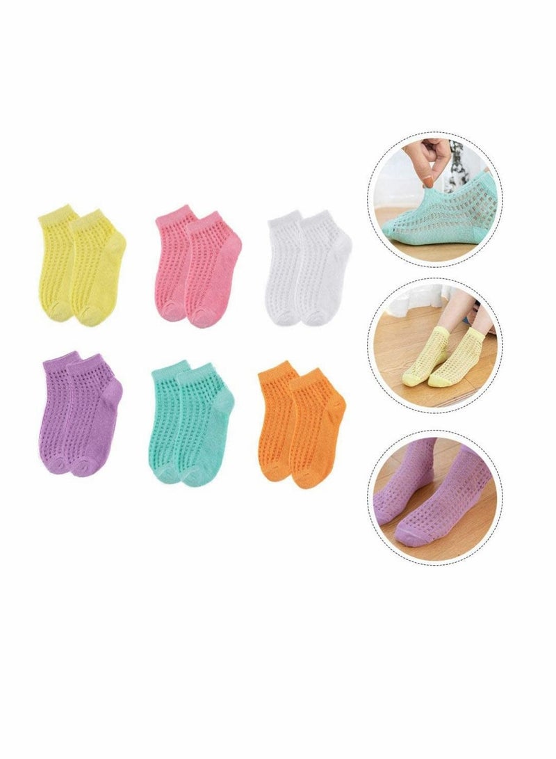 KASTWAVE 6 Pairs Socks Summer Baby Socks Kid Socks Children with Non Skid Soles Comfortable Cotton Sock for Kids Baby Boys Girls - Image 2