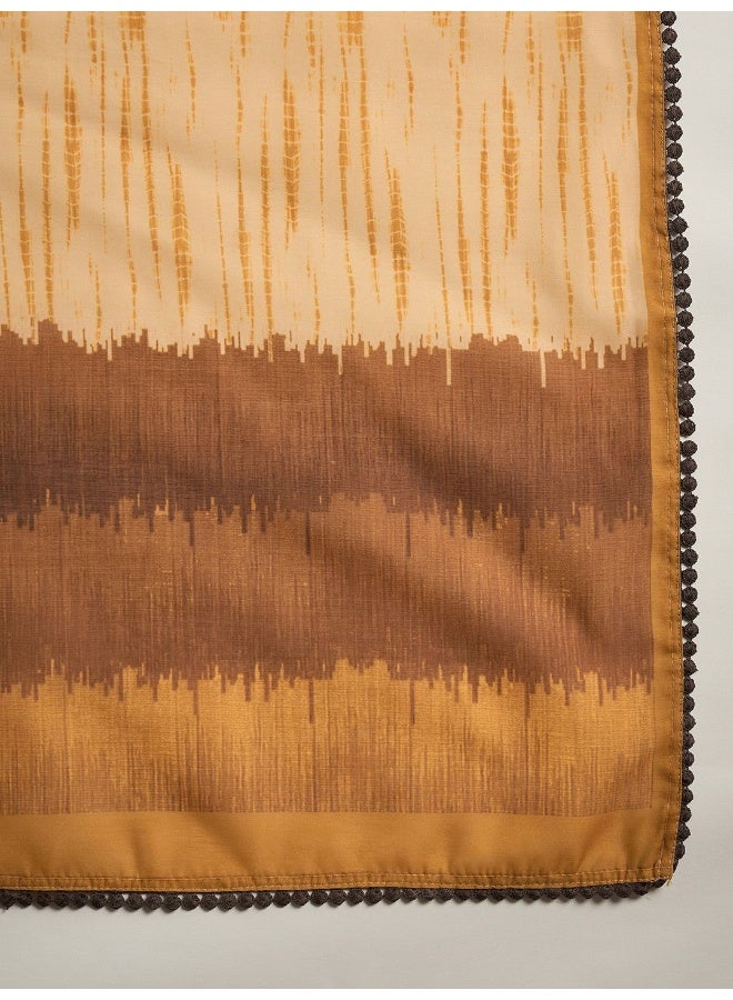 AKS Mustard Tie & Dye Maxi Dress with dupatta  - Image 3