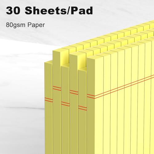 AILZFEI 6pcs Small Note Pad 5x8 College Ruled Legal Pads Paper Notepads 6 Pack Study Back Writing Pads 5 x 8 Legal Pads Perforated Narrow Ruled Pads of Paper Yellow - Image 3