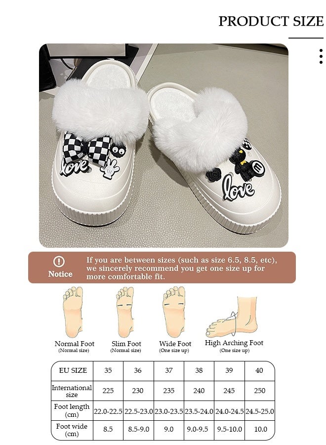 DUNISO نعال منزلية نسائية من القطن قابلة للغسل، أحذية دافئة عصرية بنعل سميك، نعال منزلية مريحة وناعمة، أحذية منزلية خفيفة الوزن غير قابلة للانزلاق للراحة في الأماكن المغلقة والمفتوحة - Image 2